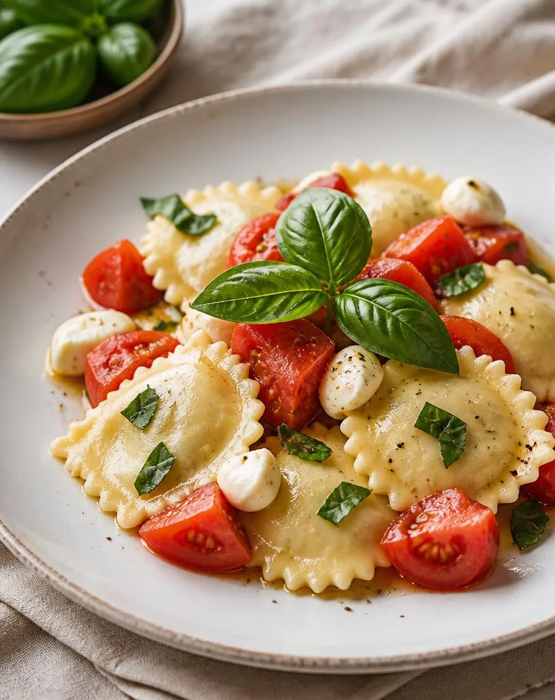 Raviolo caprese
